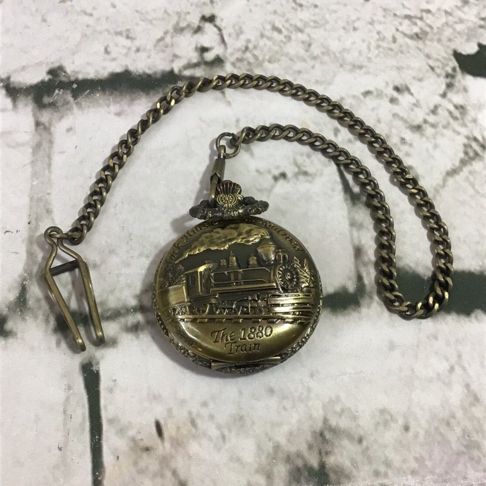 1880 Train Pocket Watch Time Piece Quartz Replica Reproduction‎ Black Hills